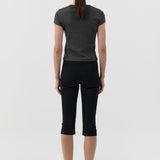 St Agni Compact Cotton Capri Pants in Black - styled look