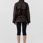 St Agni Compact Cotton Capri Pants in Black - close up