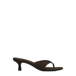 St Agni Everyday Thong Heel 50 in Coffee Suede