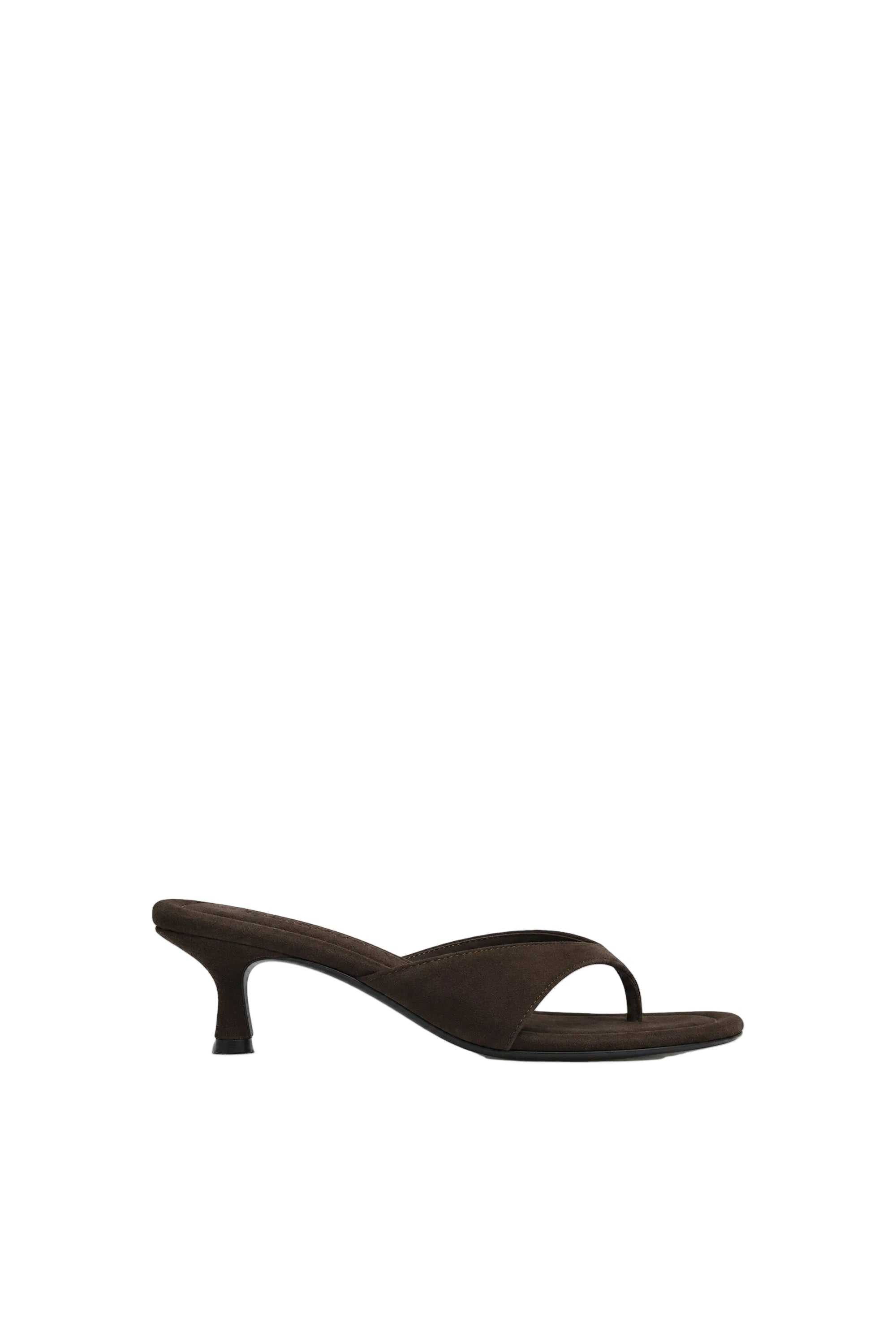 St Agni Everyday Thong Heel 50 in Coffee Suede