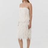 St Agni Fringe Tie Top in Talco - close up
