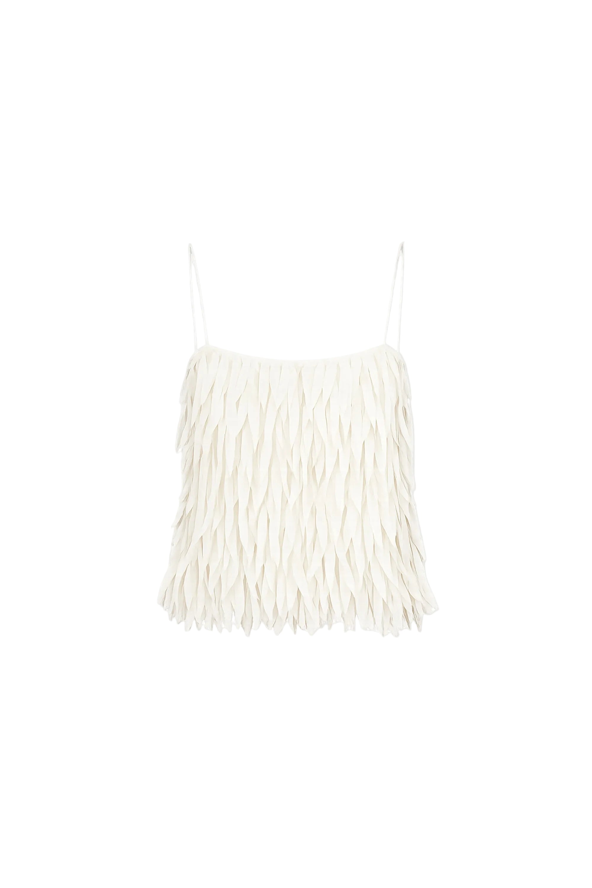 St Agni Fringe Tie Top in Talco