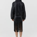 St Agni Leather Fringe Skirt in Black - outfit inspiration