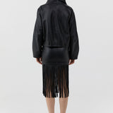 St Agni Leather Fringe Skirt in Black - outfit inspiration