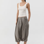 St Agni Organic Cotton Scooped Ballerina Top in Talco - styled look