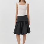St Agni Organic Cotton Scooped Ballerina Top in Talco - close up
