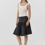 St Agni Organic Cotton Scooped Ballerina Top in Talco - close up
