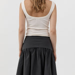 St Agni Organic Cotton Scooped Ballerina Top in Talco - close up