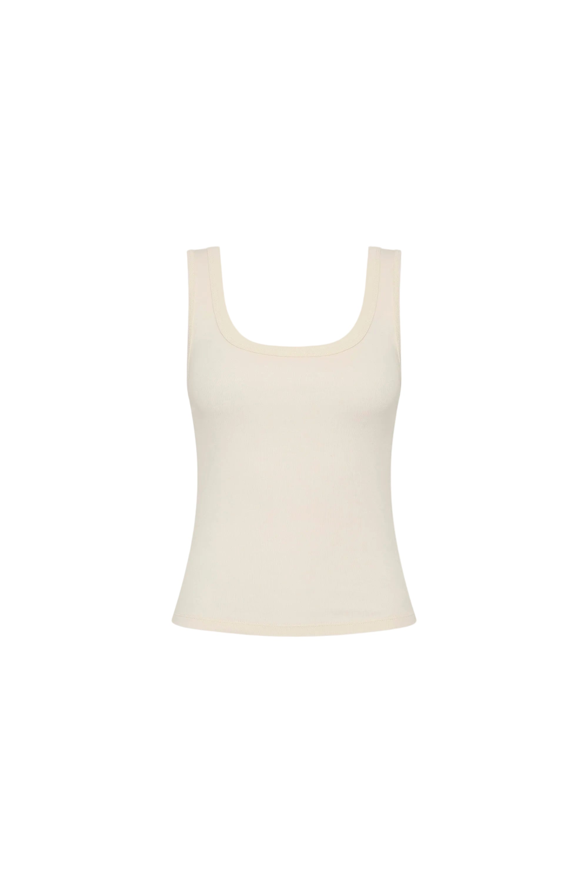 St Agni Organic Cotton Scooped Ballerina Top in Talco