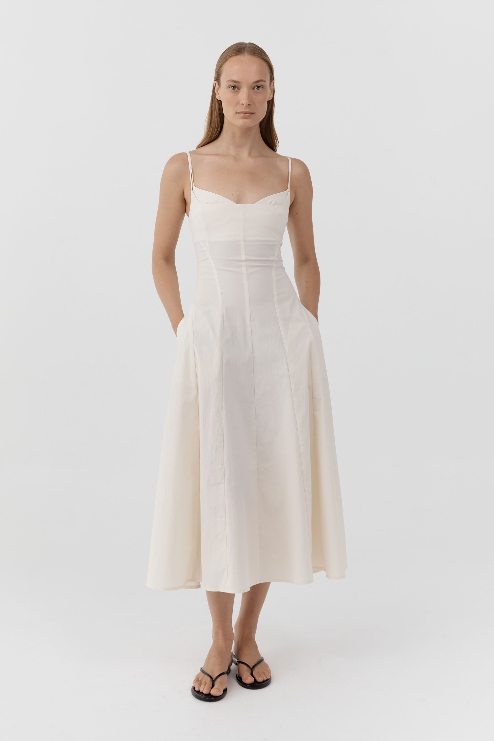 St Agni Panelled Bustier Dress in Talco - side view