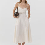 St Agni Panelled Bustier Dress in Talco - detail view