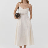 St Agni Panelled Bustier Dress in Talco - detail view