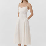 St Agni Panelled Bustier Dress in Talco - styled look