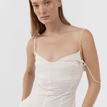 St Agni Panelled Bustier Dress in Talco - close up