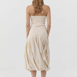 St Agni Raw Silk Asymm Balloon Dress in Cloud Cream - outfit inspiration