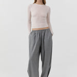 St Agni Relaxed Balloon Pants in Cobblestone - detail view