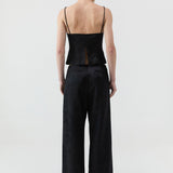 St Agni Silk Wool Jacquard Cami in Black - outfit inspiration