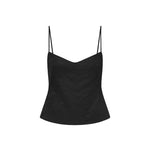 St Agni Silk Wool Jacquard Cami in Black