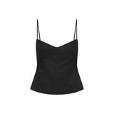 St Agni Silk Wool Jacquard Cami in Black