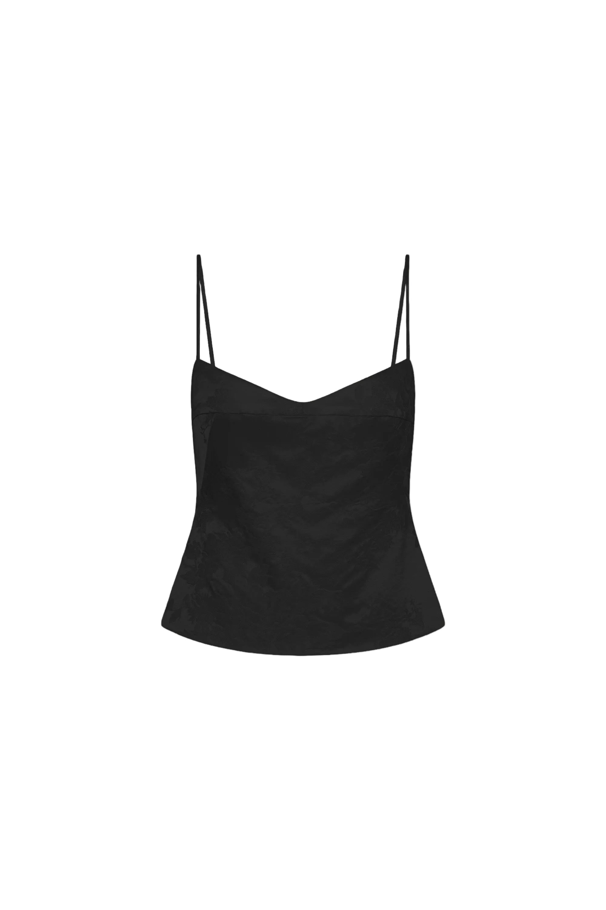 St Agni Silk Wool Jacquard Cami in Black