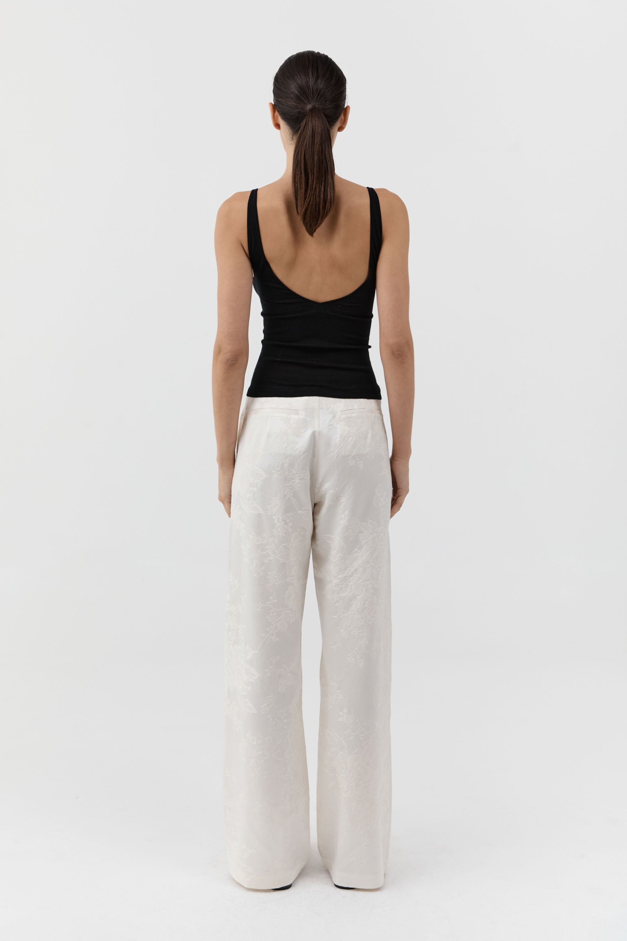 St Agni Silk Wool Jacquard Minimal Pants in Talco - outfit inspiration