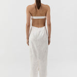 St Agni Silk Wool Jacquard Strapless Dress in Talco - outfit inspiration