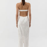 St Agni Silk Wool Jacquard Strapless Dress in Talco - outfit inspiration