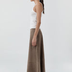 St Agni Suede Circle Skirt in Earth - outfit inspiration