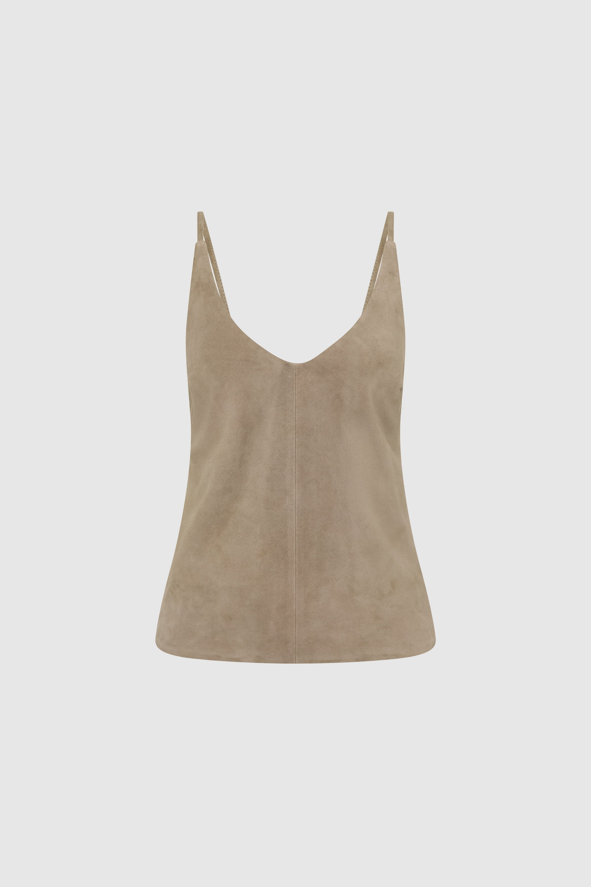 St Agni Suede Low Back Tie Top in Earth