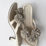 St Agni Urchin Heel 50 in Parchment - close up