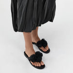 St Agni Urchin Slide in Black - close up