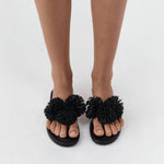St Agni Urchin Slide in Black - close up
