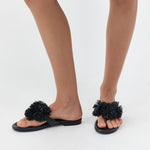 St Agni Urchin Slide in Black - close up