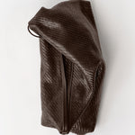 St Agni Woven Hobo Bag in Coffee - detail view