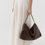 St Agni Woven Hobo Bag in Coffee - close up