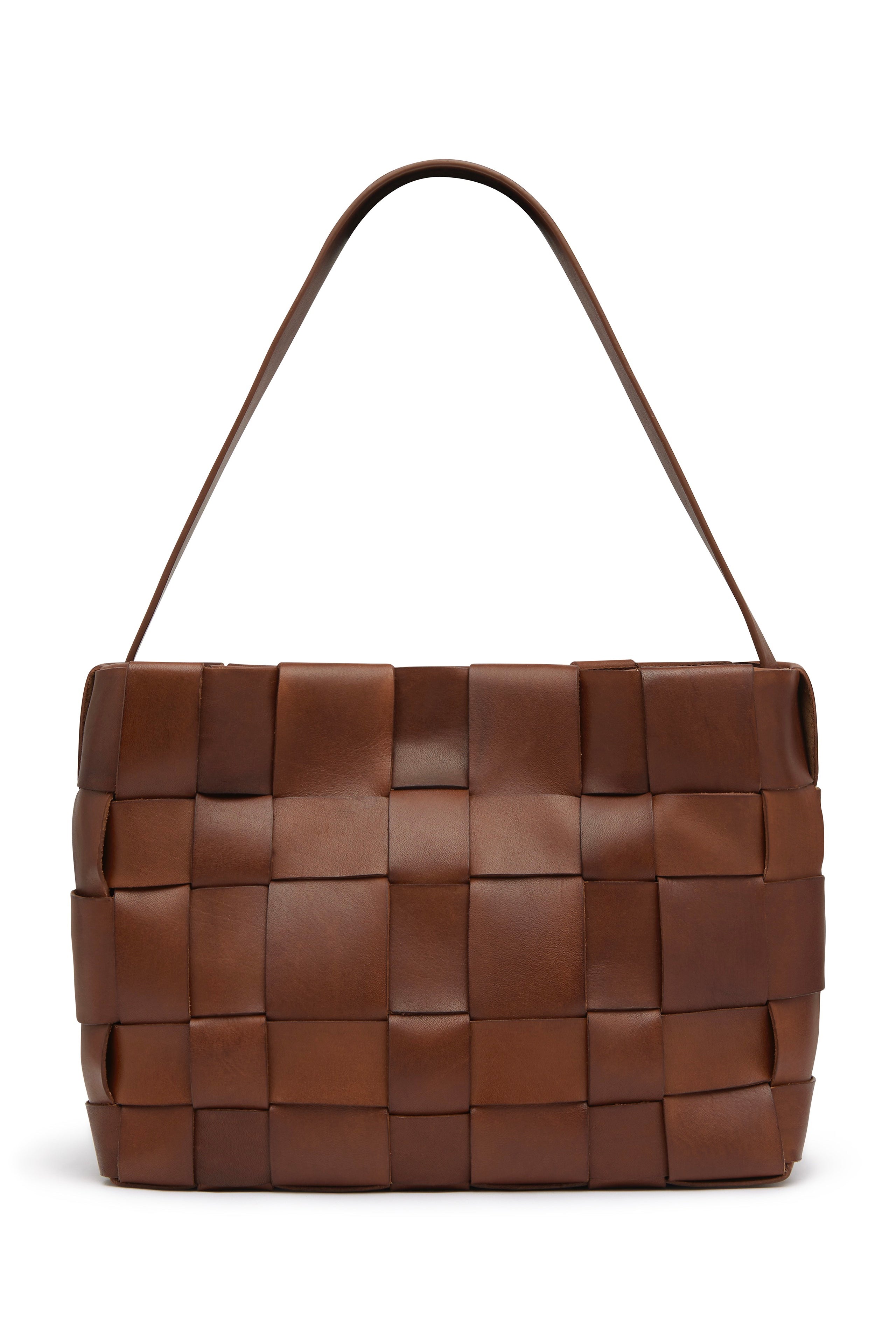 St Agni Woven Mini Tote in Chestnut