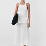 St Agni Detachable Belt Asymmetric Skirt in Off White