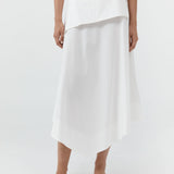 St Agni Detachable Belt Asymmetric Skirt in Off White