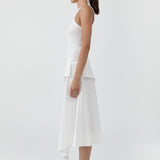 St Agni Detachable Belt Asymmetric Skirt in Off White
