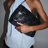 St Agni Woven Envelope Mini Tote in Black