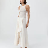 St Agni Knit Bodice Asymm Dress in Ecru