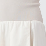 St Agni Knit Bodice Asymm Dress in Ecru