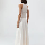 St Agni Knit Bodice Asymm Dress in Ecru