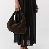 St Agni Suede Large Bon Bon Bag in Coffee