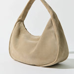 St Agni Suede Large Bon Bon Bag in Rock - close up