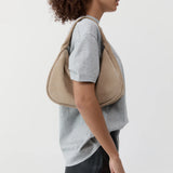 St Agni Suede Large Bon Bon Bag in Rock - detail view