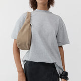 St Agni Suede Large Bon Bon Bag in Rock - side view