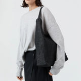 St Agni Lattice Weave Large Tote in Black