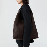 St Agni Lattice Weave Large Tote in Black