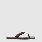 St Agni Lattice Weave Thong in Coffee